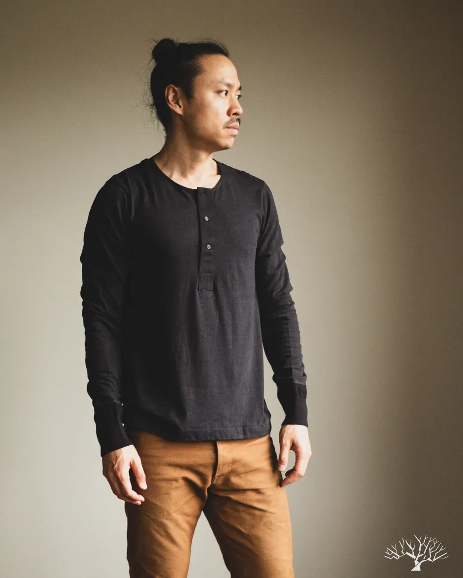 102 Vintage Henley - Charcoal