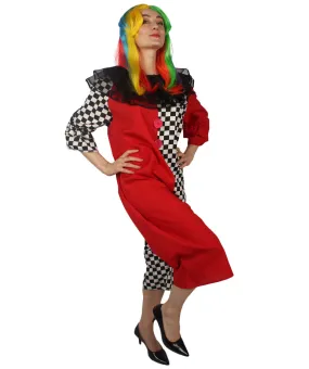 Adult Women's Naughty Clown Jumpsuit Costume | Multi Halloween Costume