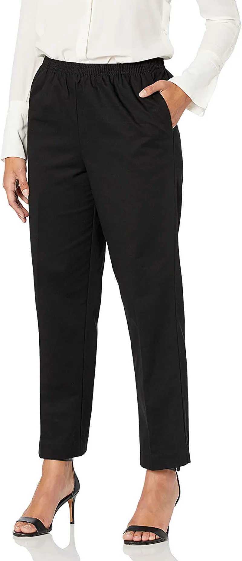 Alfred Dunner All Around Elastic Waist Cotton Short Twill Pants