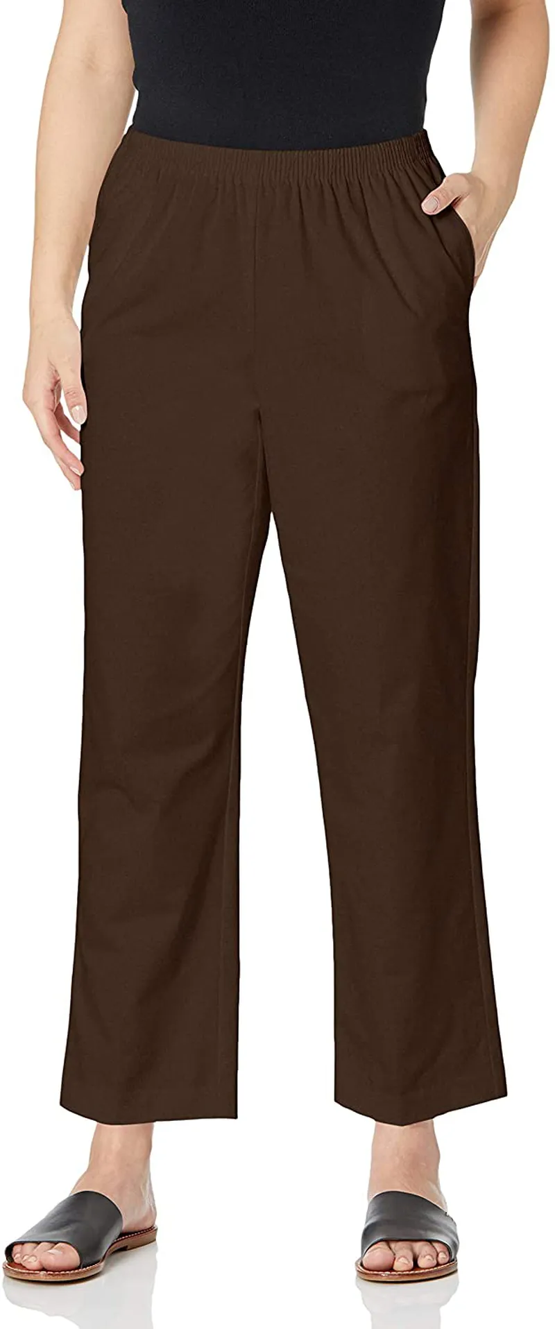 Alfred Dunner All Around Elastic Waist Cotton Short Twill Pants