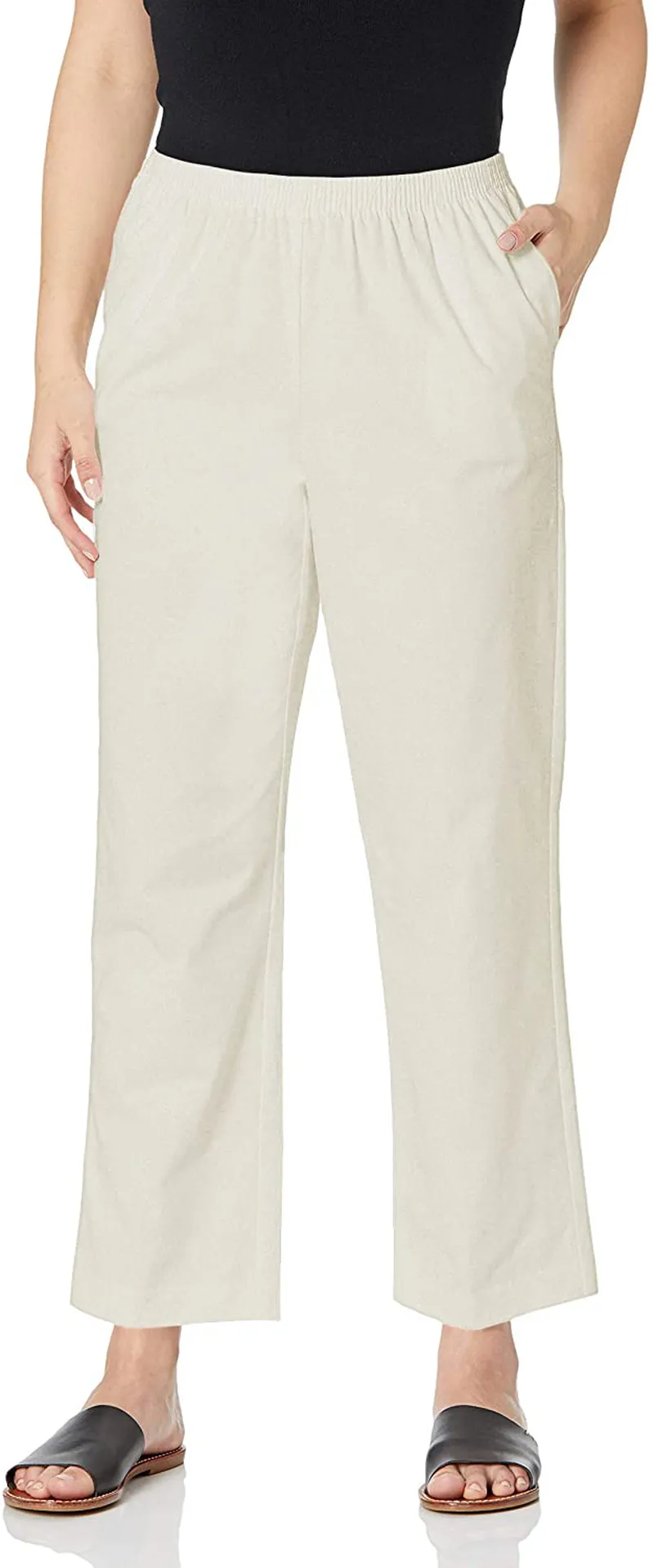 Alfred Dunner All Around Elastic Waist Cotton Short Twill Pants