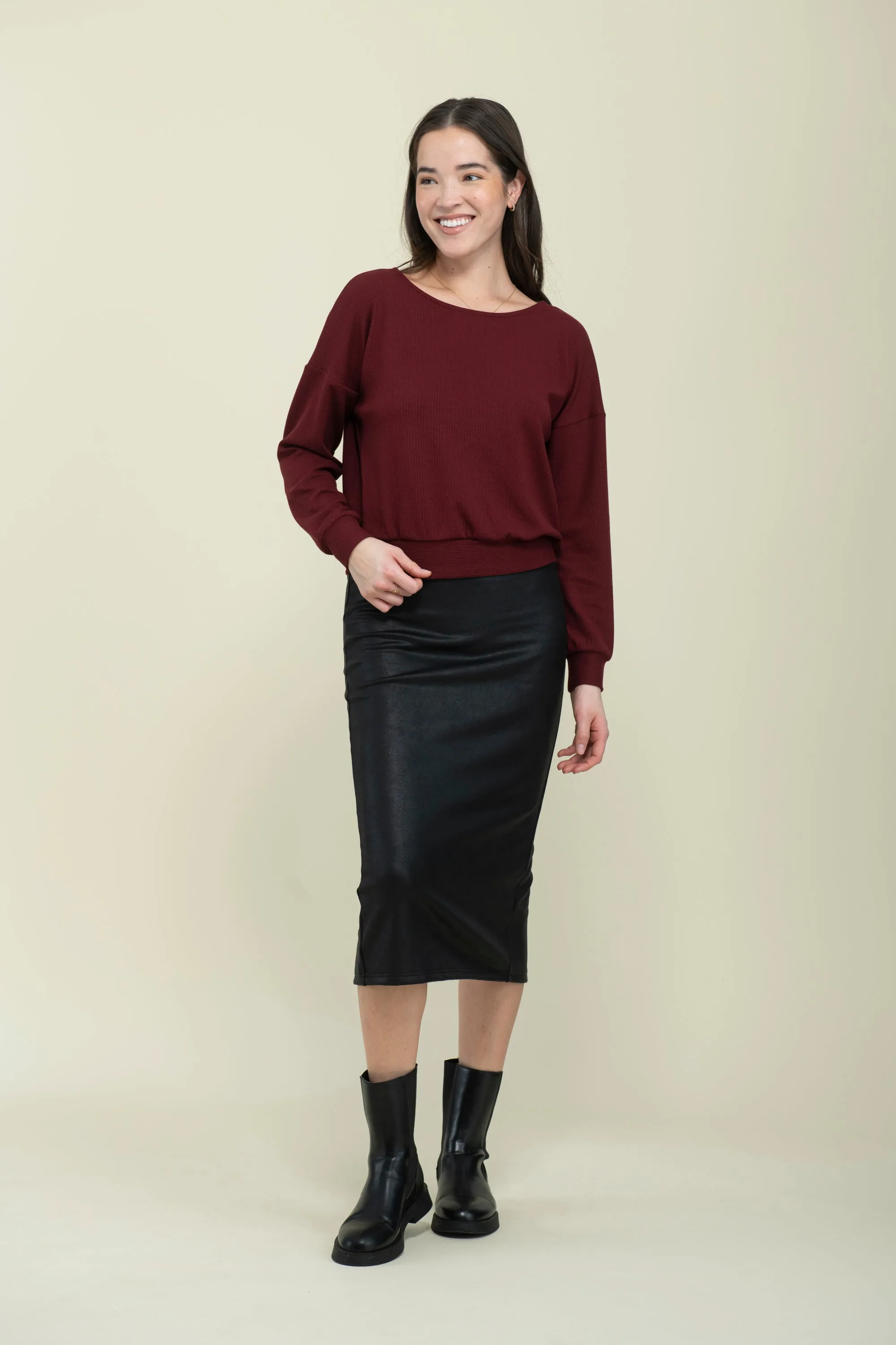 Amelie-Crossover Reversible Knit Blouse