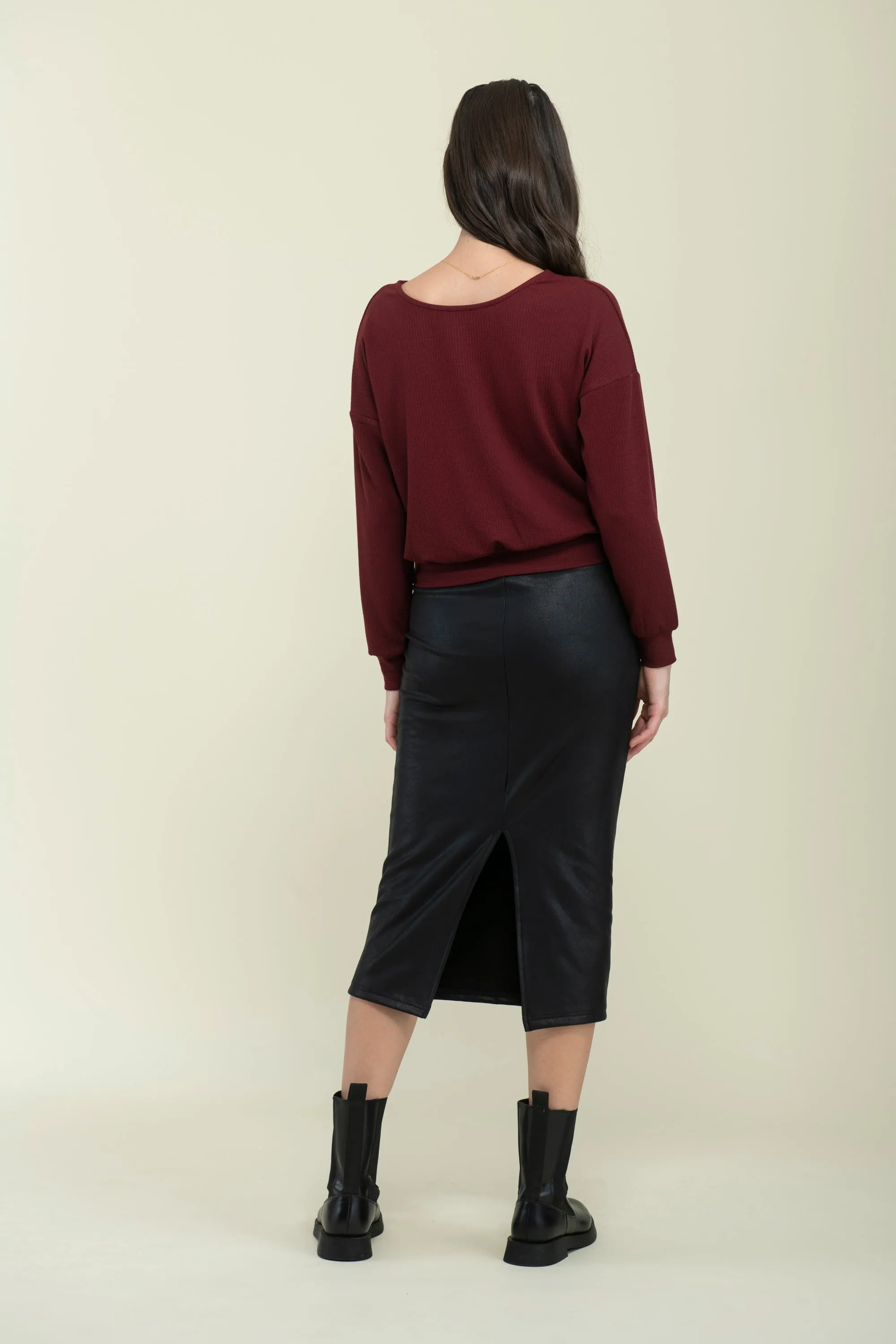 Amelie-Crossover Reversible Knit Blouse