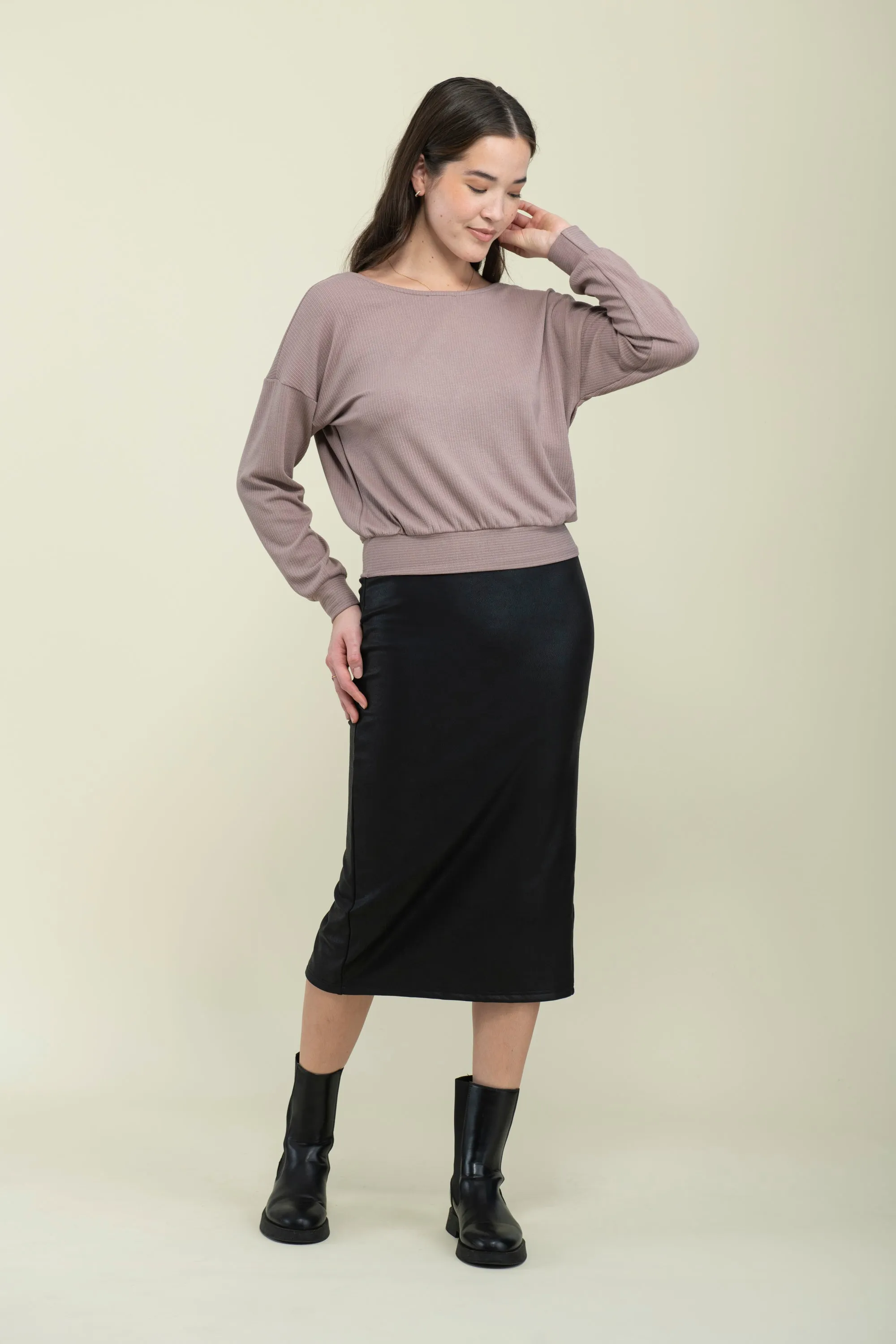 Amelie-Crossover Reversible Knit Blouse