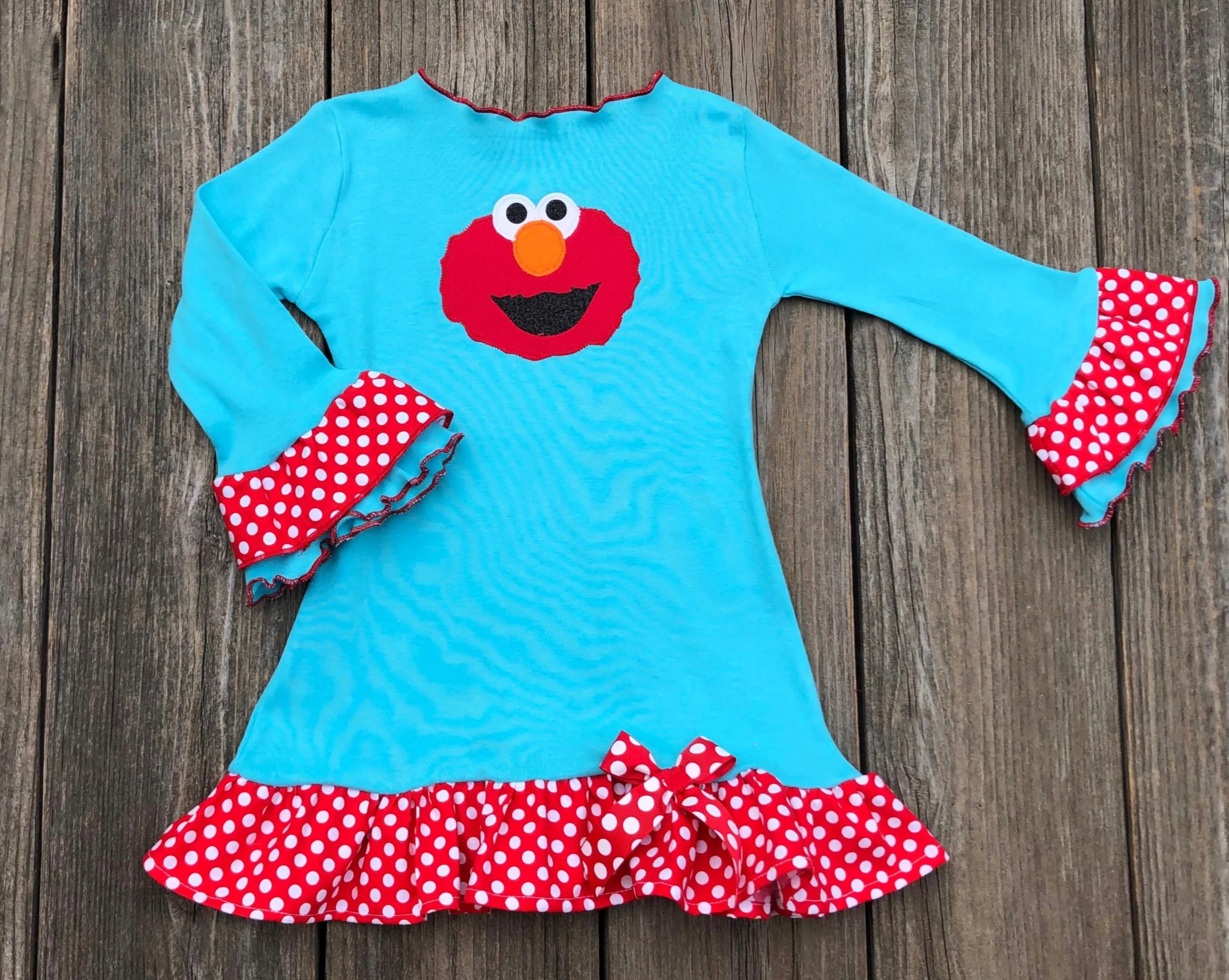 Aqua & Red Elmo Dress