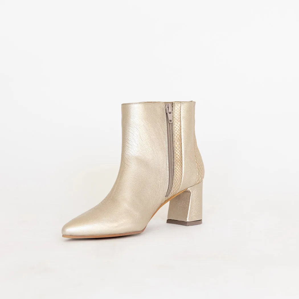 Aurlene ankle booties in gold leather womens shoes