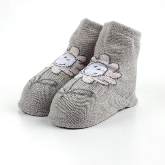 Baby Cartoon Anti-slip Cotton Socks Unisex Toddler Socks Floor Sock Infant Boys Girls Cat Skid Resistance Leg Warmers