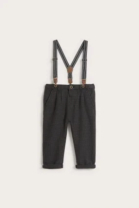 Baby dark grey suspender trousers