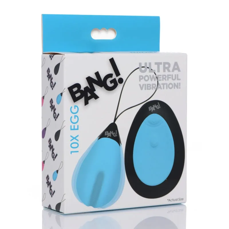 Bang - 10x Silicone Vibrating Egg - Blue