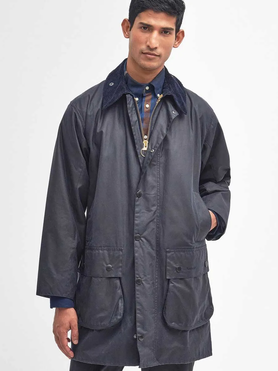 BARBOUR Border Wax Jacket - Mens - Navy