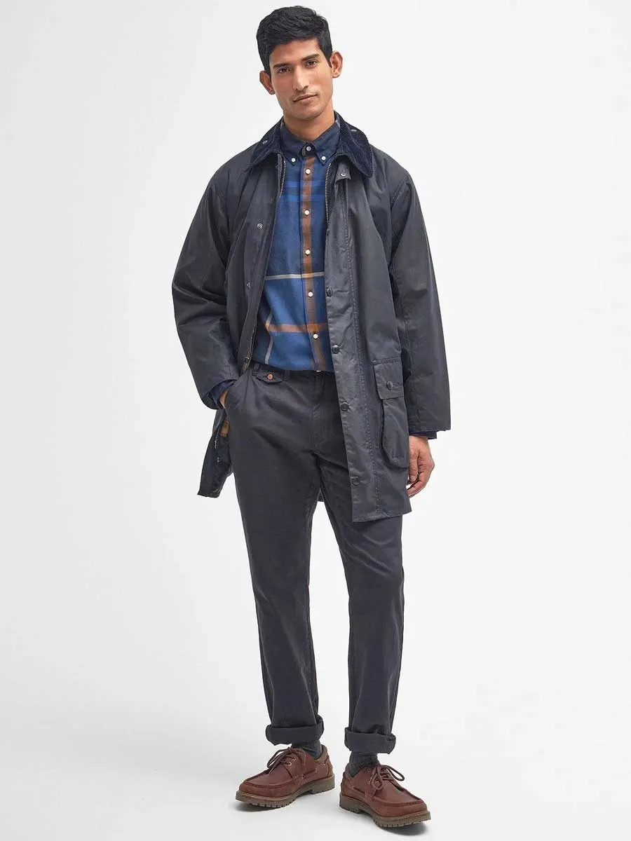 BARBOUR Border Wax Jacket - Mens - Navy