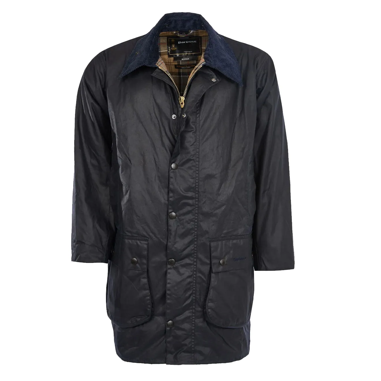 Barbour Border Wax Jacket Navy