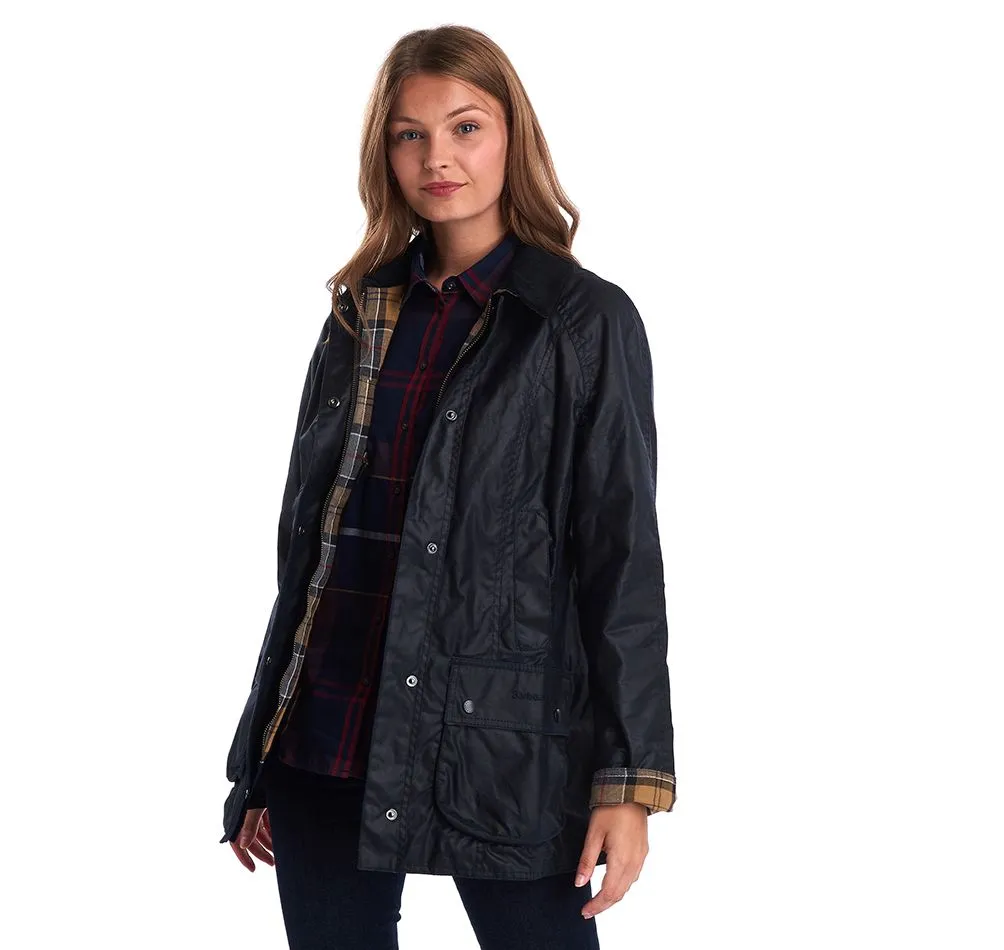 Barbour Navy Beadnell Waxed Cotton Jacket (Ladies)