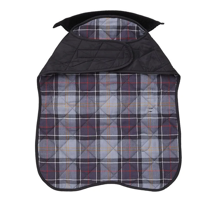 Barbour Quilted Dog Coat in Black/Tartan