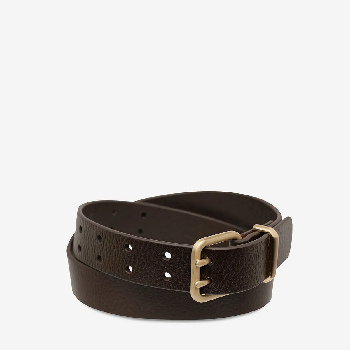 Barely Moving Belt - Choc/Gold