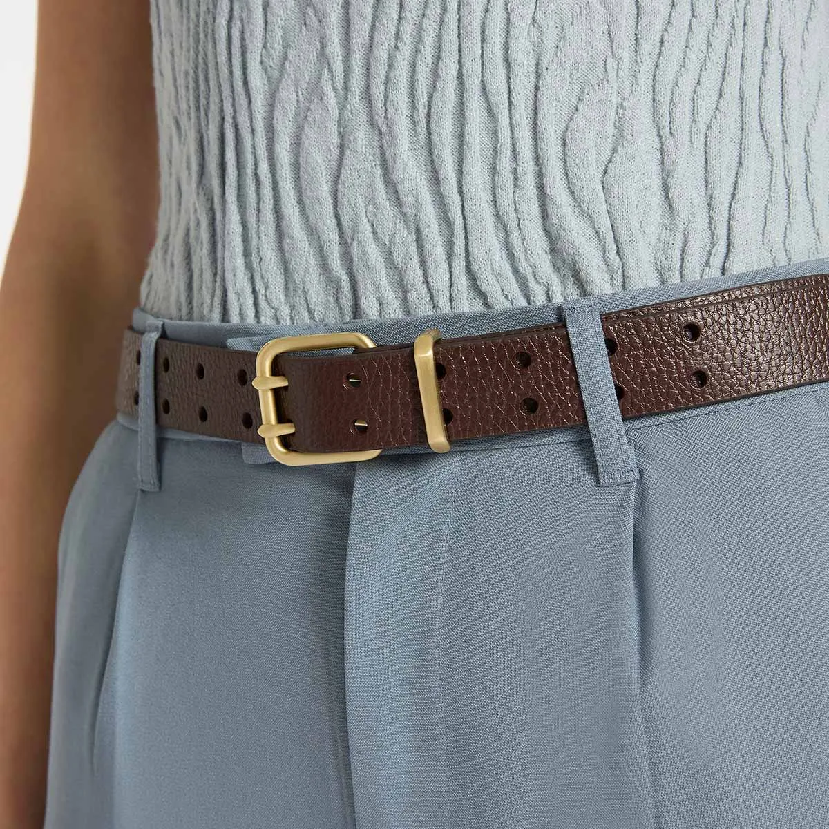 Barely Moving Belt - Choc/Gold