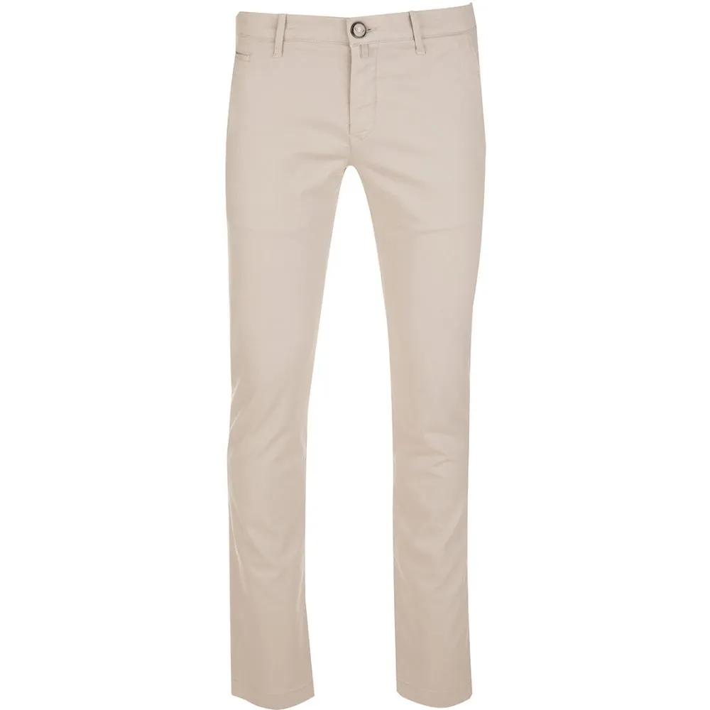 Beige Cotton Chino Trousers – Slim Fit Elegance