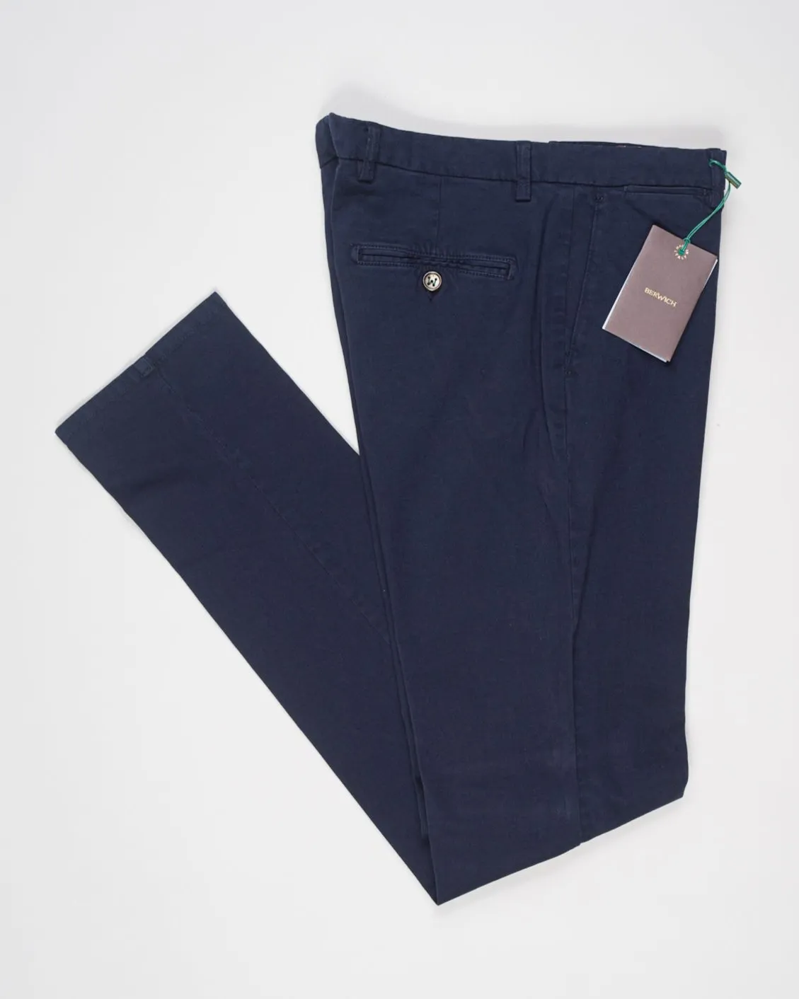 Berwich Garment Dyed Cotton Chinos / Navy