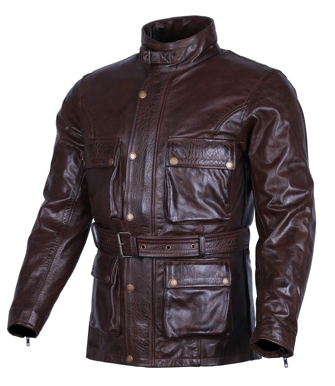 BGA Trail Master Waxed Leather Jackets Long Coat