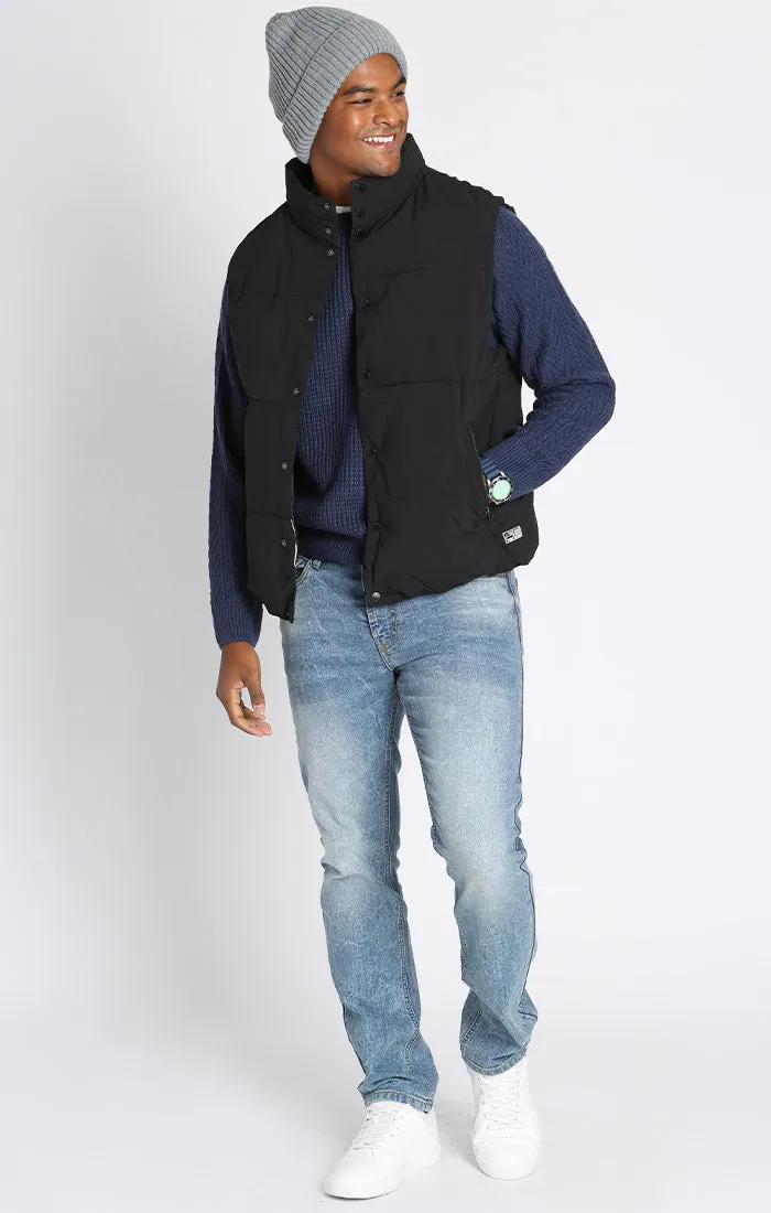 Black Namath Puffer Vest