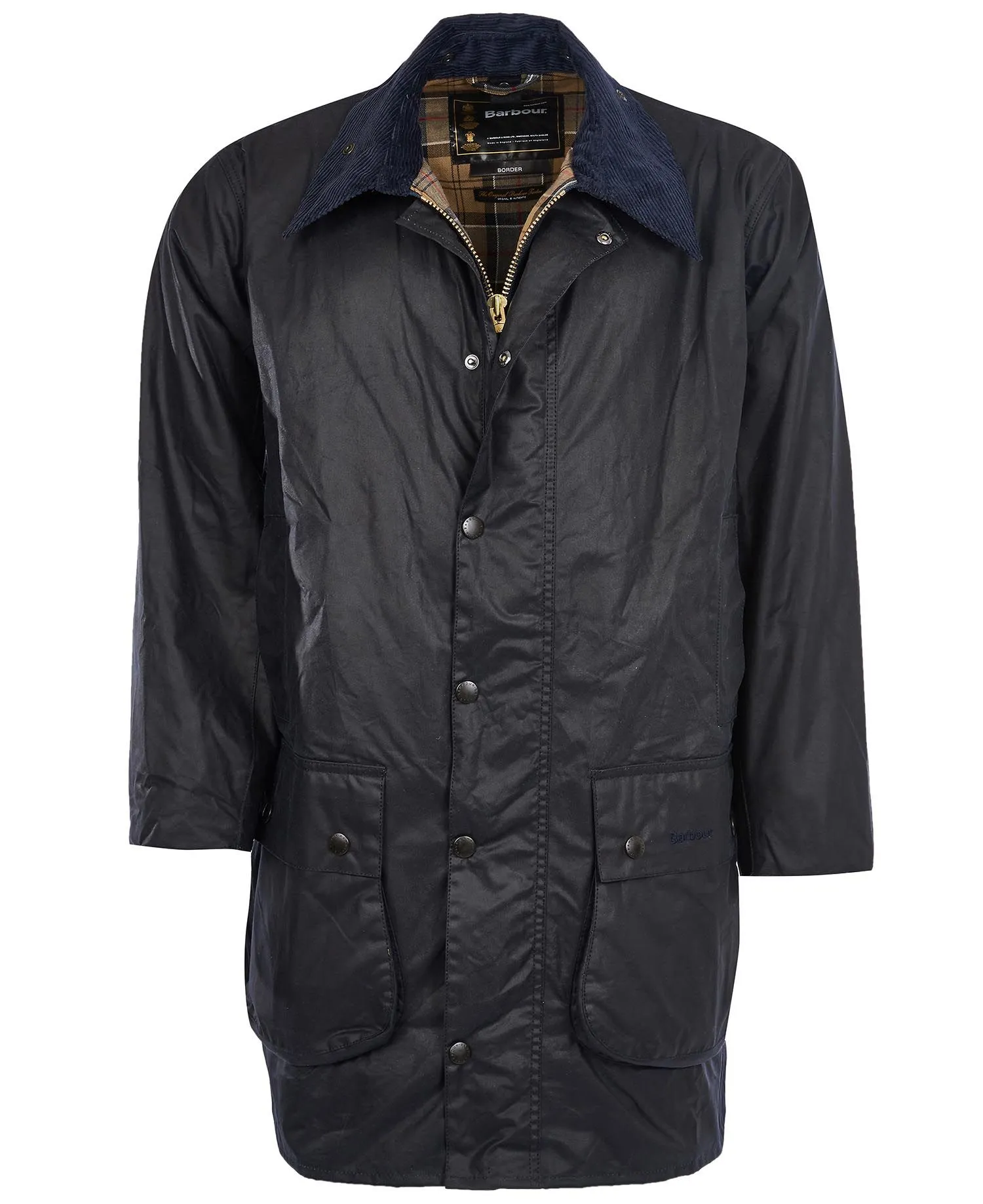 Border Wax Jacket - Navy