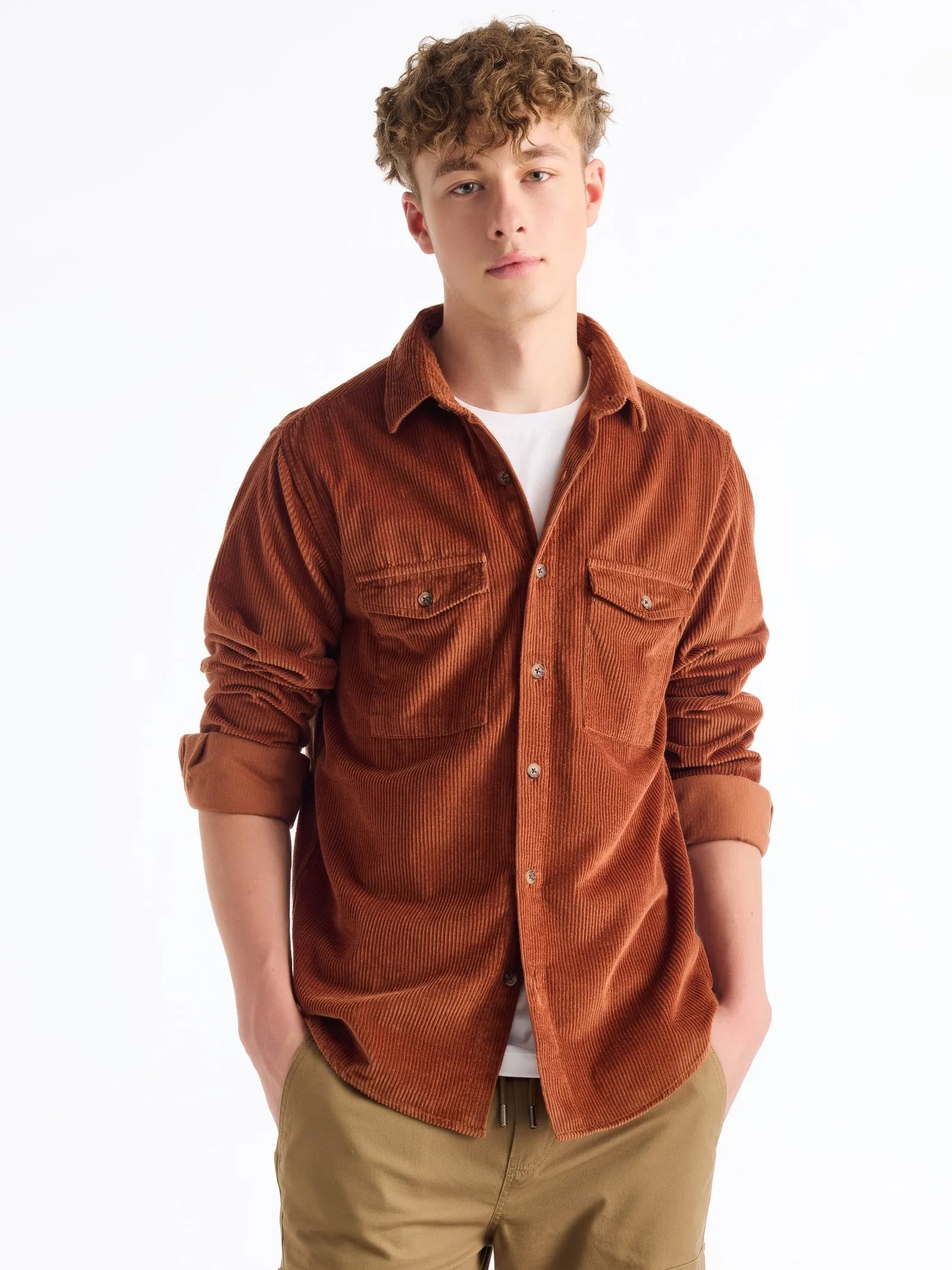 Brown Corduroy Over Shirt