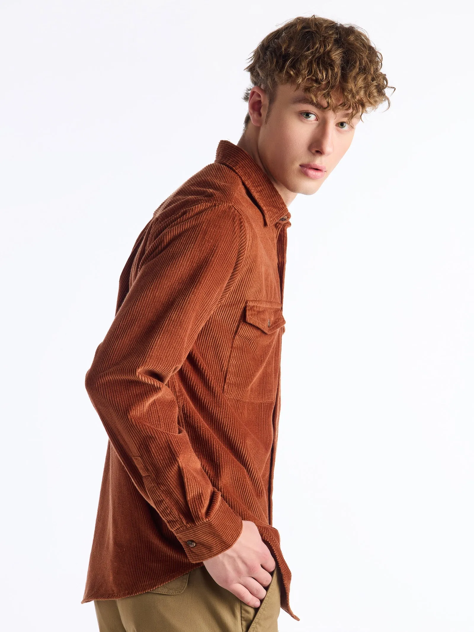 Brown Corduroy Over Shirt