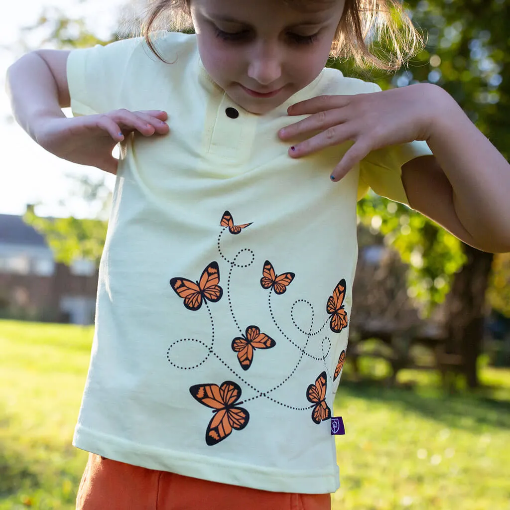 Butterfly Flight Short Sleeve Henley Shirt