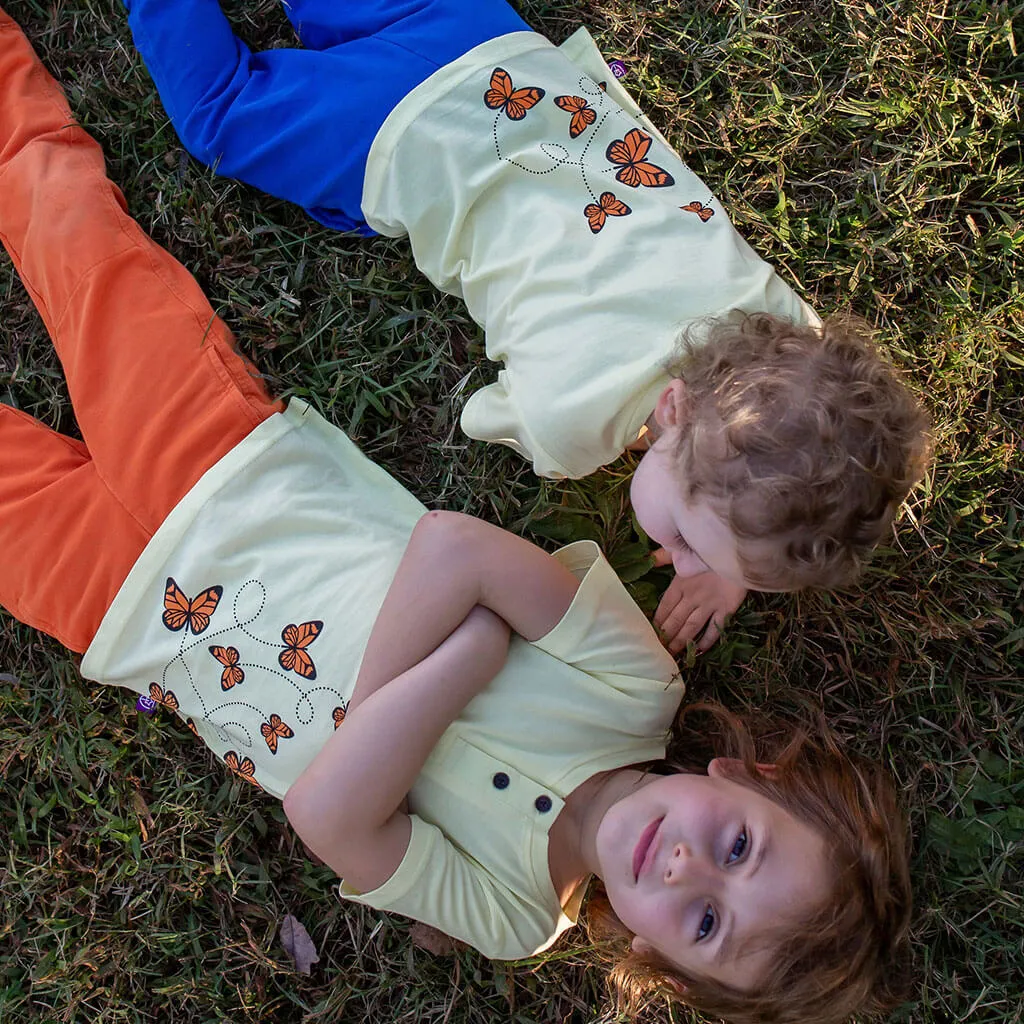 Butterfly Flight Short Sleeve Henley Shirt