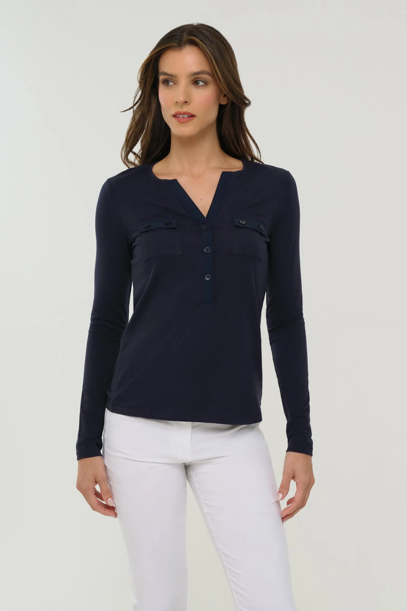 Calista Roll up Henley Top