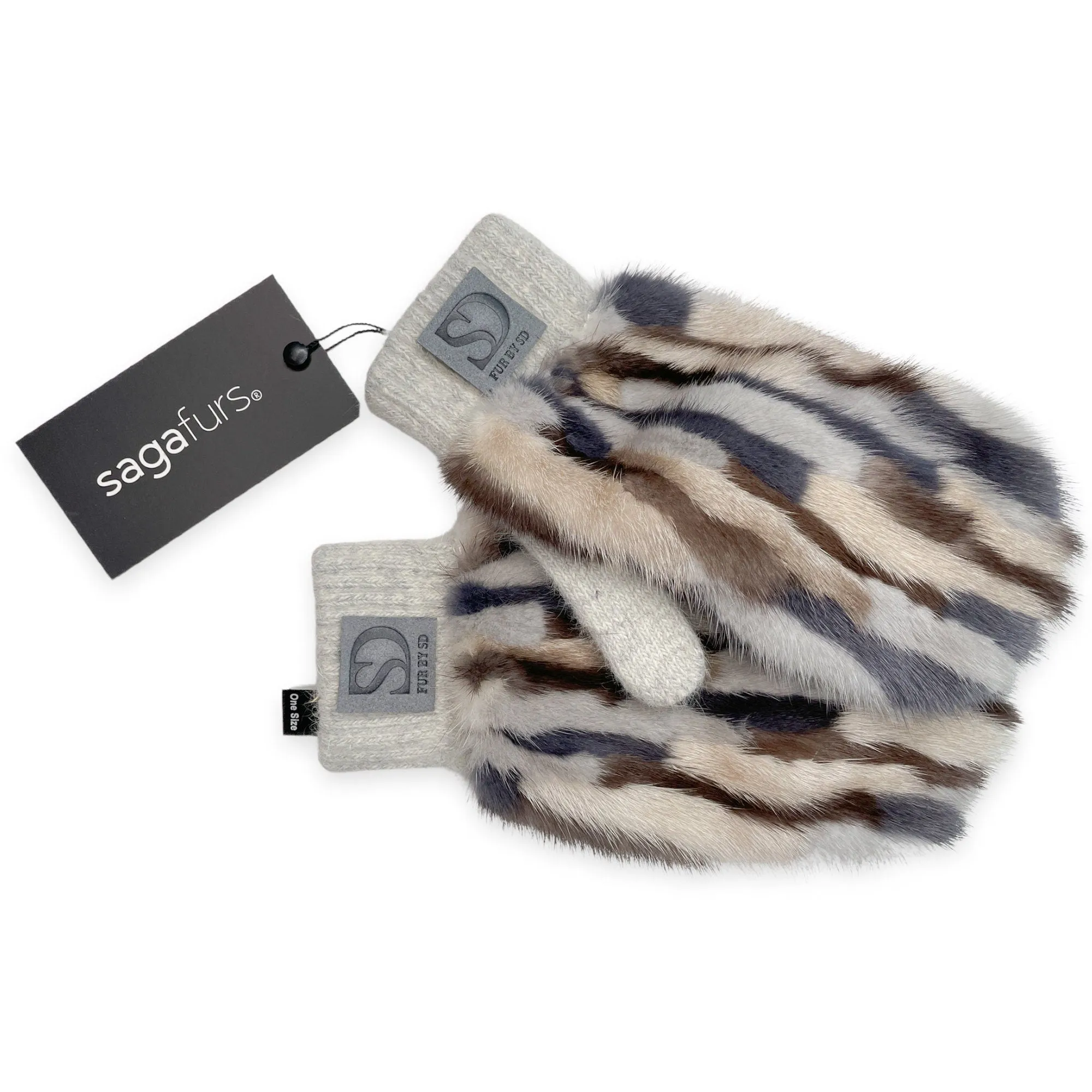 Cashmere And Mink Fur Flip Top Mittens