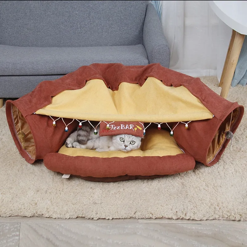 Cat Bed Multifunctional Pet House Cave Toy For Cats Collapsible