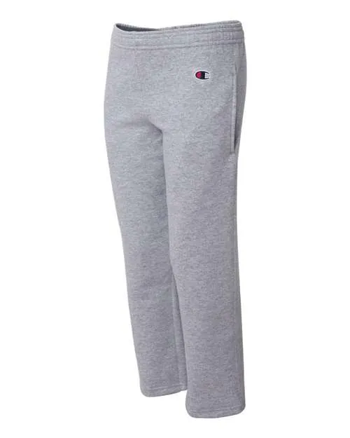 Champion Youth Powerblend Open Bottom Sweatpants with Pockets