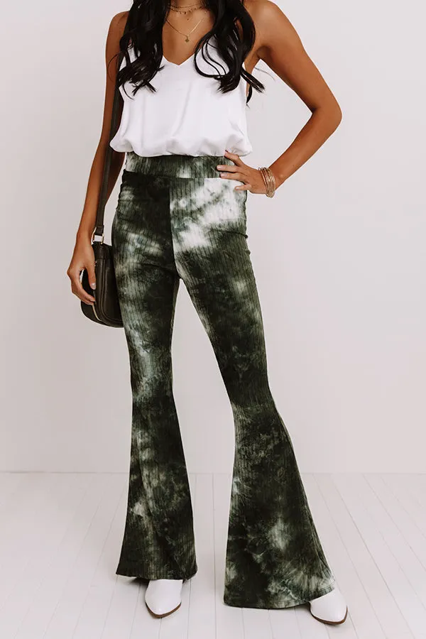 Chime In Tie Dye Flare In Olive