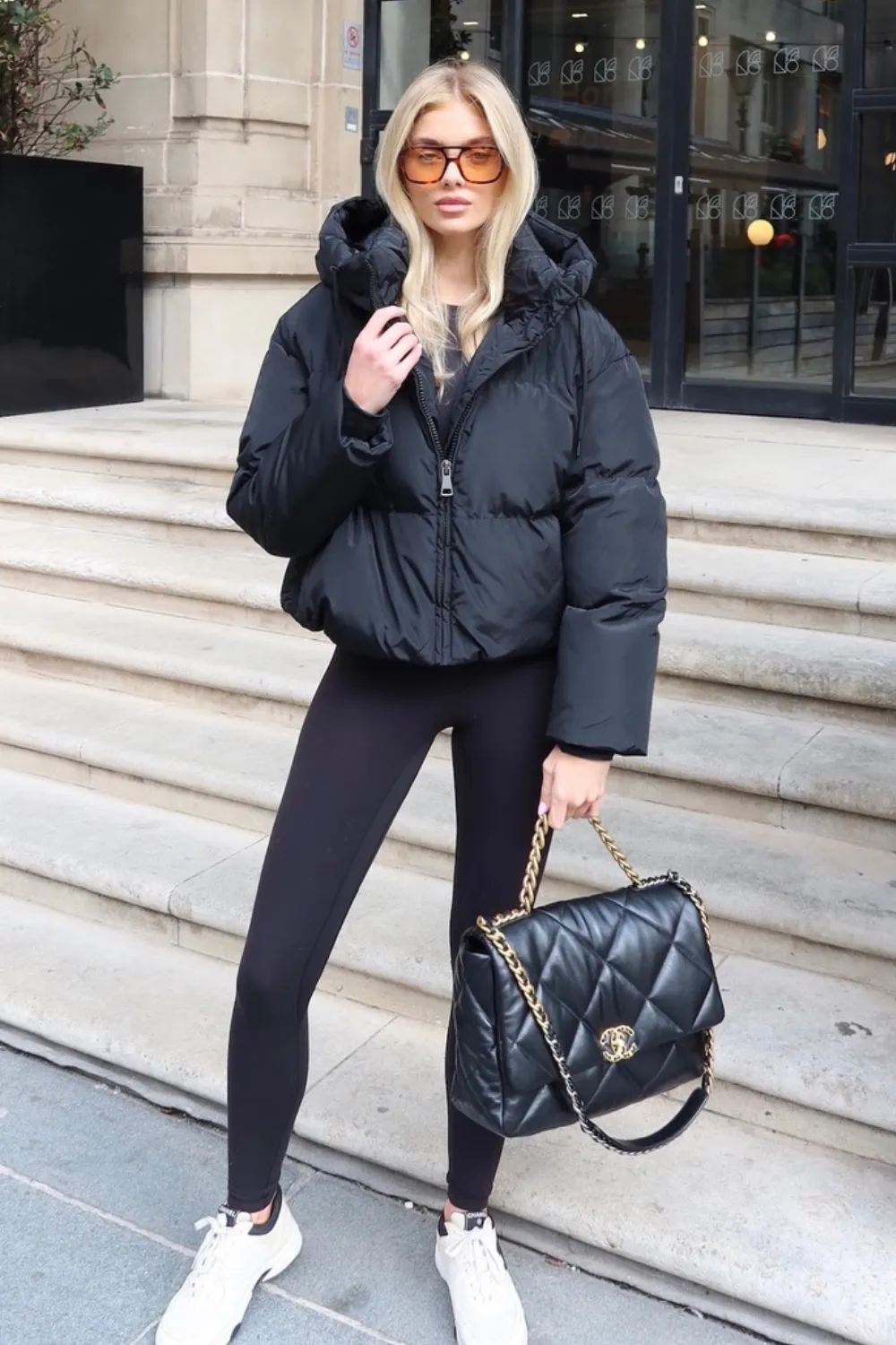 Chloe black short puffer coat