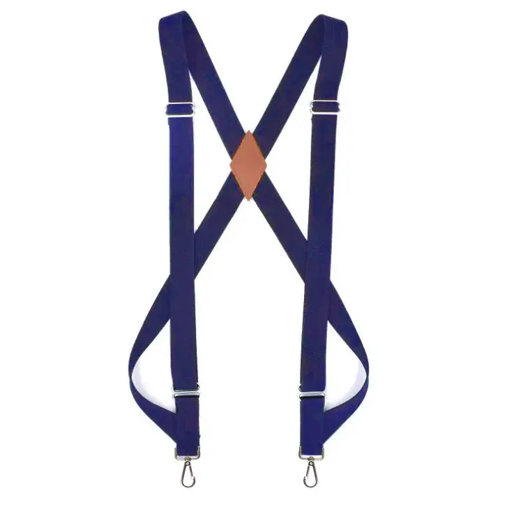 Chokore X-shaped Snap Hook Suspenders (Navy Blue)