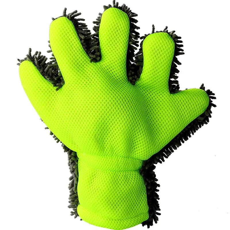 Cleaning Wash Tool Double-sided Plush Car Wiping Gloves