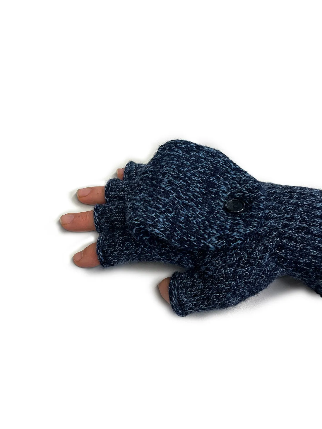 Convertible Fingerless Glomitt - Denim Melange