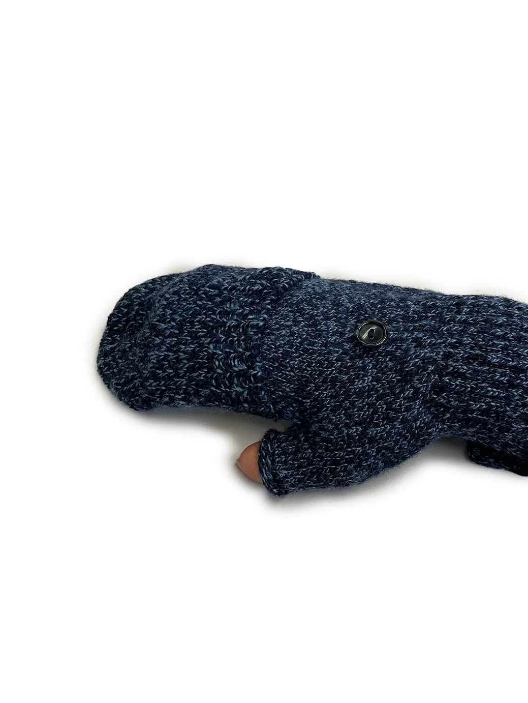 Convertible Fingerless Glomitt - Denim Melange