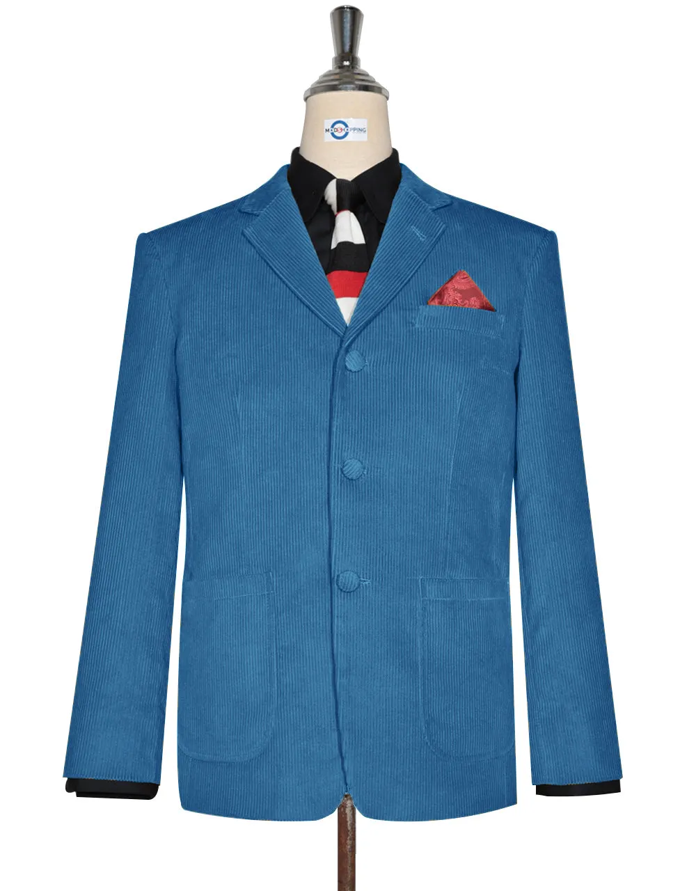 Corduroy Jacket -Deep Sky Blue Corduroy Jacket