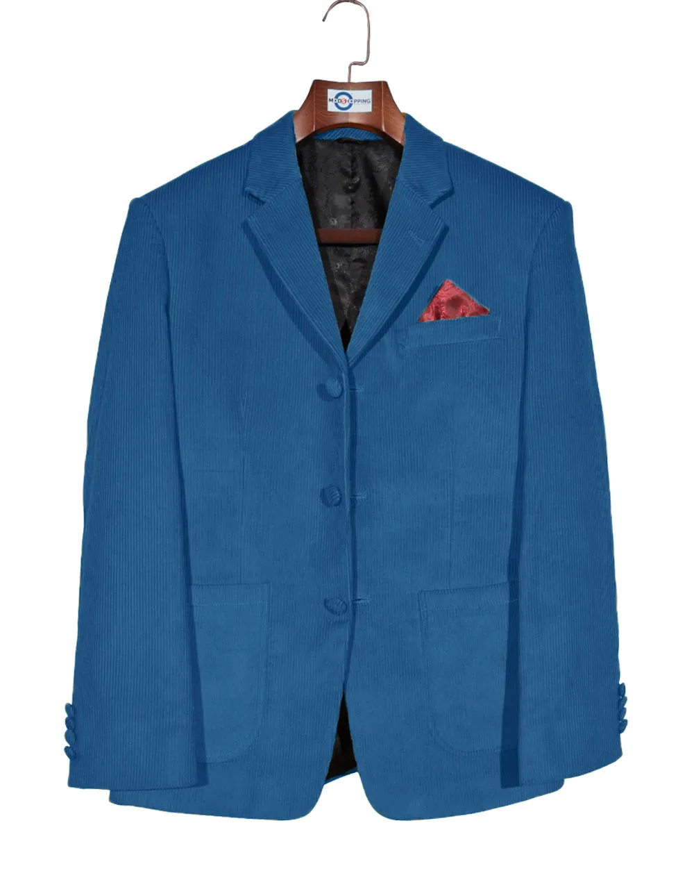 Corduroy Jacket -Deep Sky Blue Corduroy Jacket