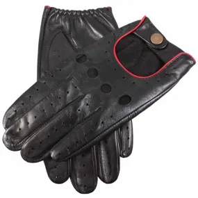 DENTS Delta Leather Driving Gloves - Mens Unlined - Black & Berry