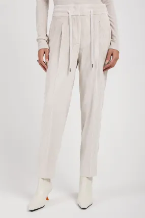 Drawstring Corduroy Tricot Pant in Marble Dust