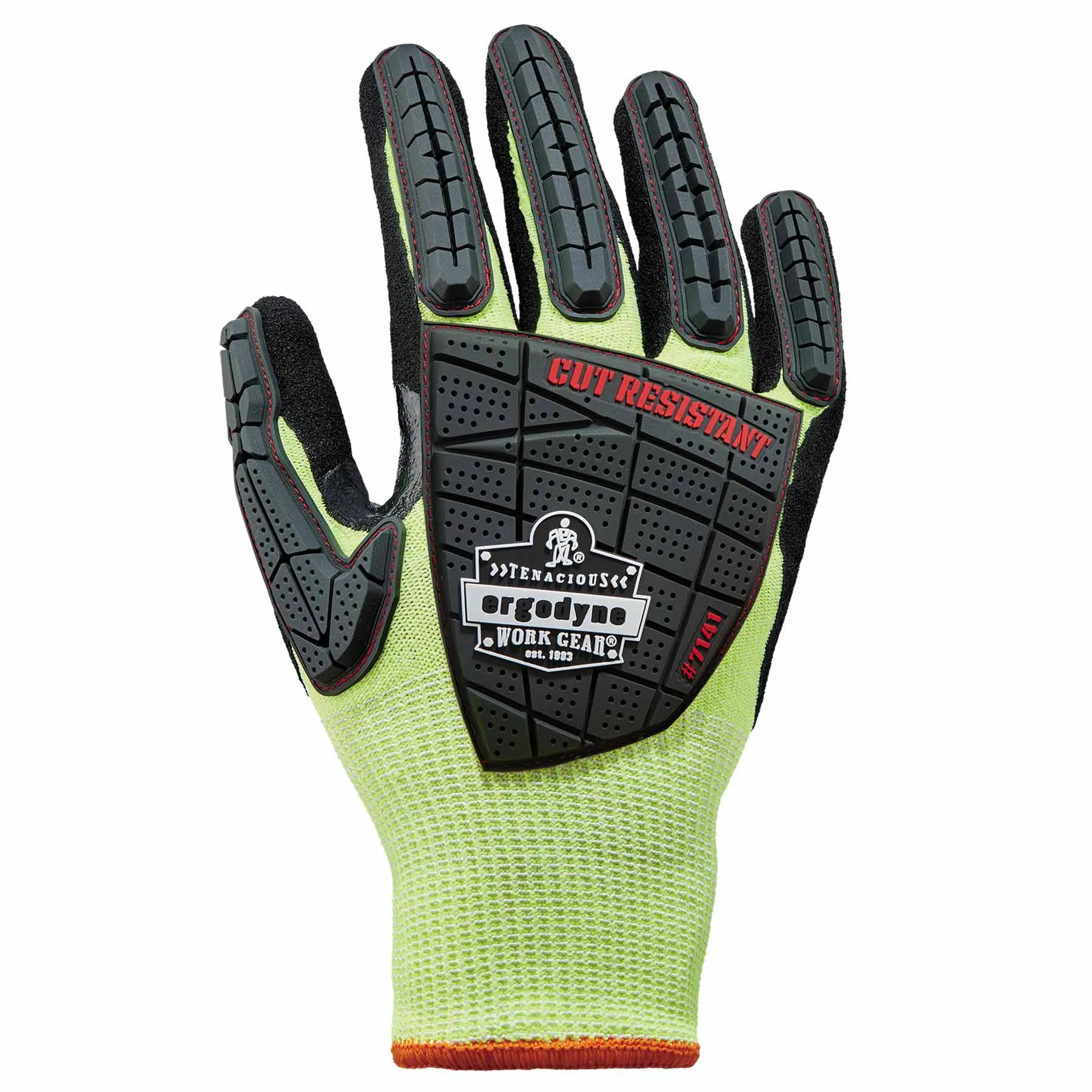 Ergodyne 17833 7141-CASE M Lime ANSI A4 DIR Nitrile-Coated CR Gloves 72-Pair