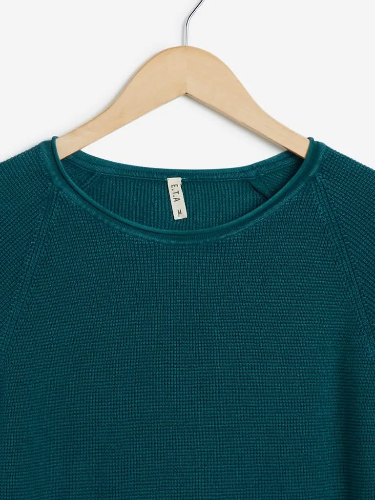 ETA Teal Self-Textured T-Shirt