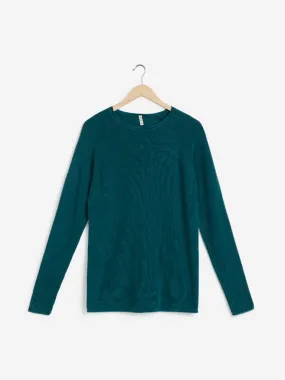 ETA Teal Self-Textured T-Shirt