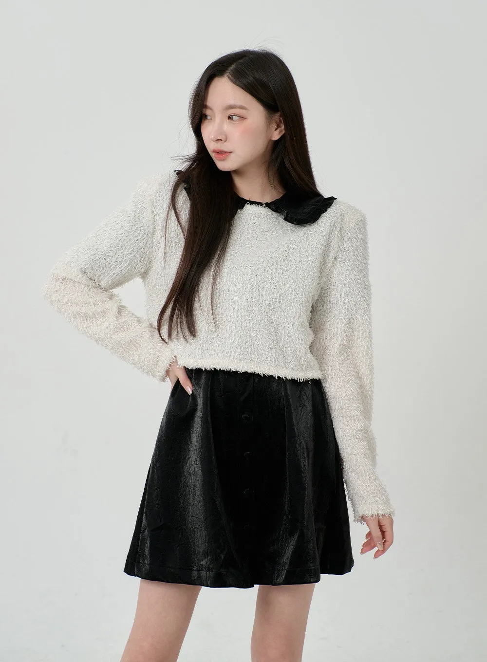 Faux Fur Cropped Knit BD12