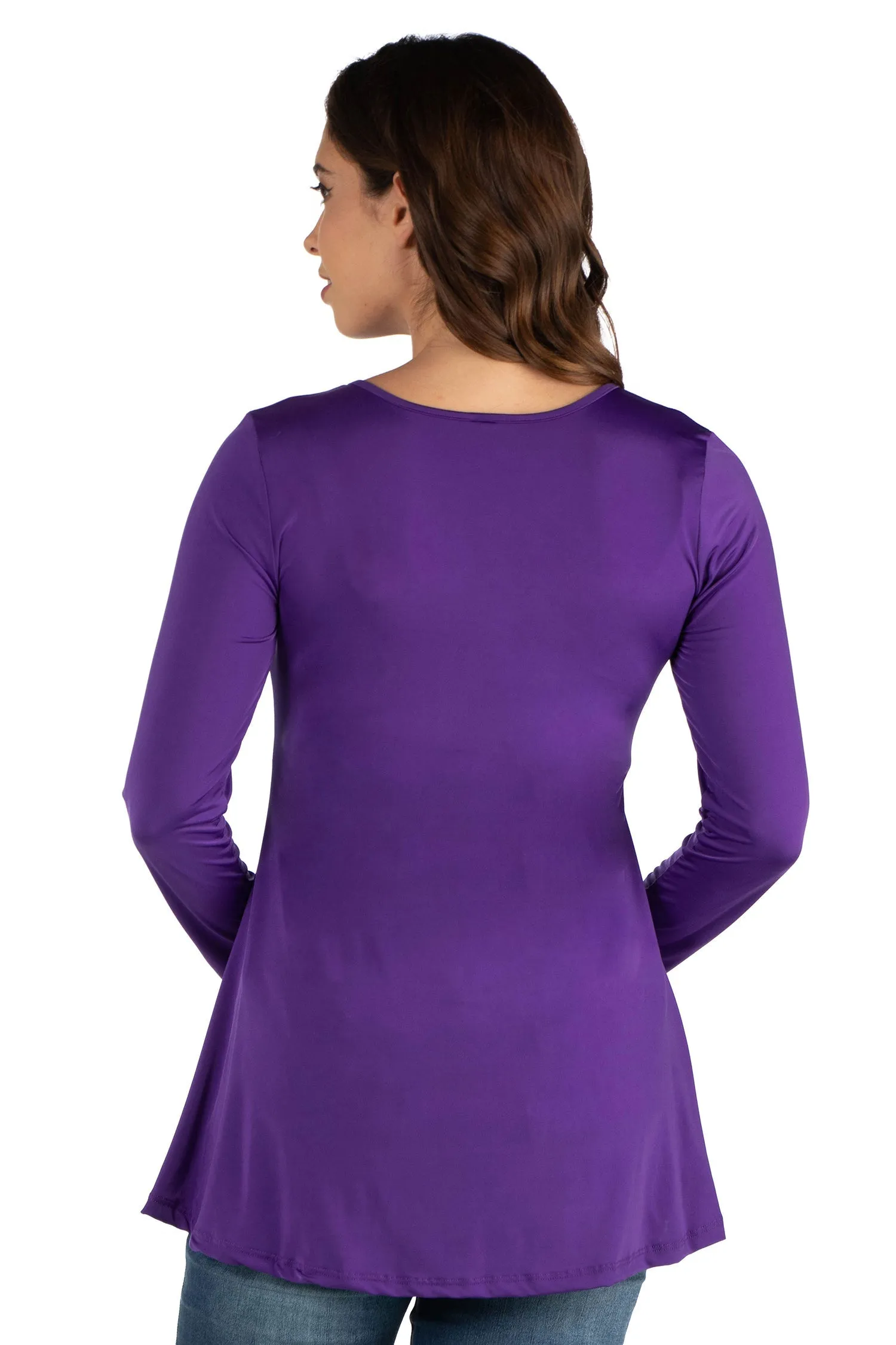 Flared Long Sleeve Henley Maternity Top