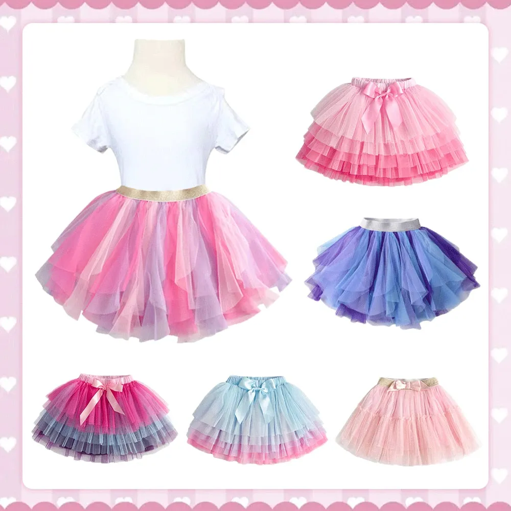 Girls Purple Feathered Multi Tutu Skirt 3T-8T