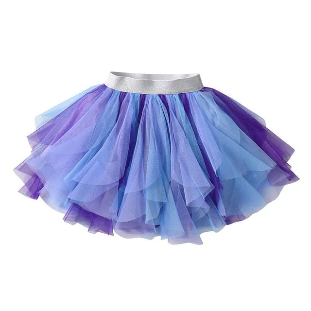 Girls Purple Feathered Multi Tutu Skirt 3T-8T